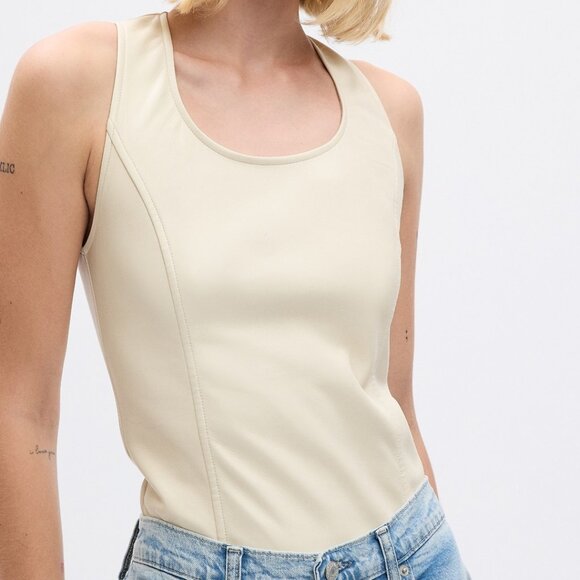 NWOT GAP Leather Bodysuit - Picture 1 of 5